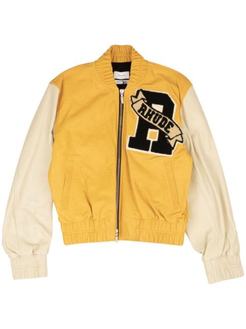 Rhude logo-appliquÃ© bomber jacket