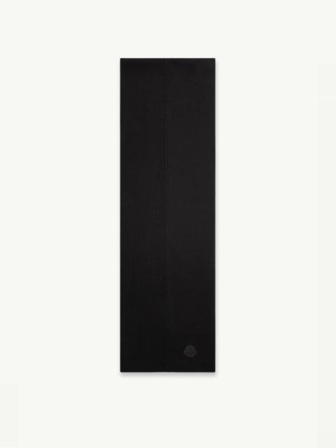 Moncler Logo Wool Rib Knit Scarf