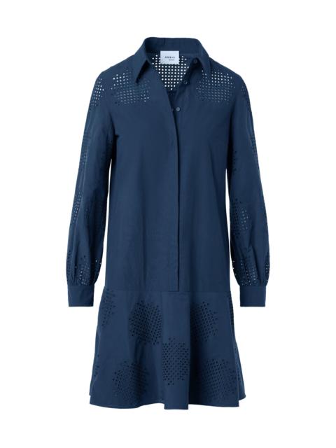 AKRIS Women's Embroidered Eyelet Poplin Minidress - Dark Blue