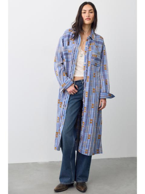FREE PEOPLE We The Free Brick Lane Jacquard Maxi Shirt Jacket