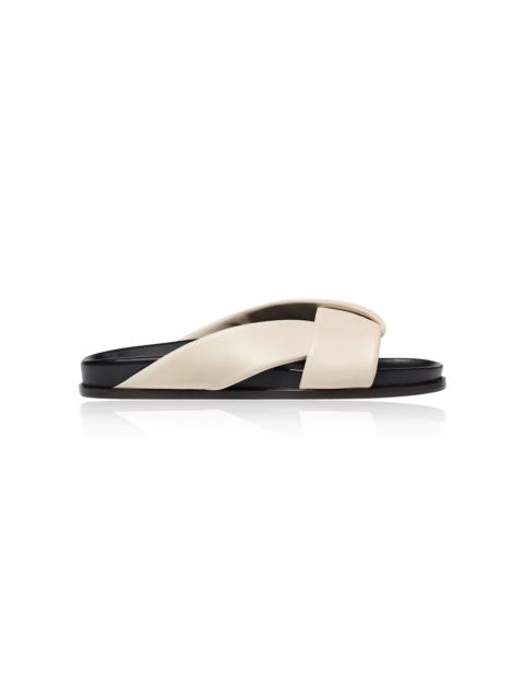 Emme Parsons Leather Slides ivory
