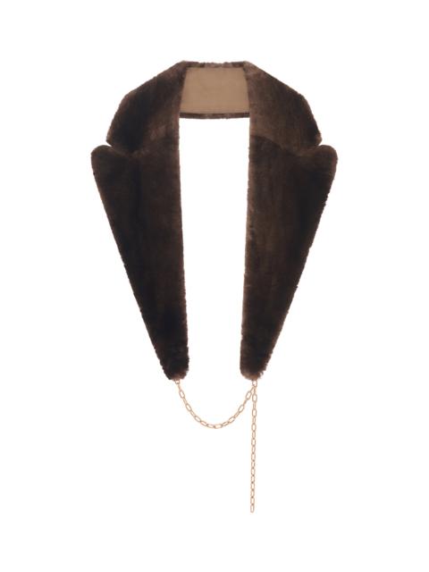 GABRIELA HEARST Elliot Coat Collar in Brown Recycled Fur