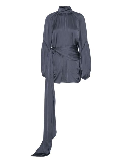 ROTATE satin tie mini dress