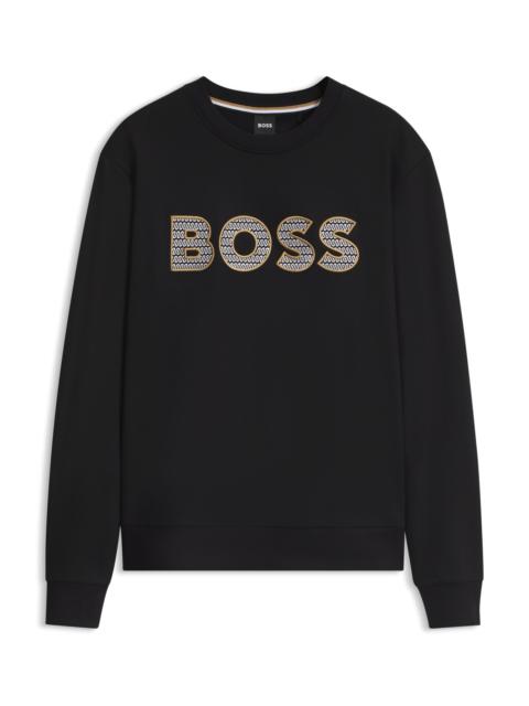 BOSS COTTON-TERRY SWEATSHIRT WITH LOGO DETAIL