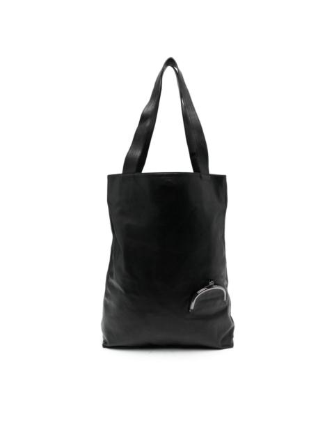 Clasp leather tote bag