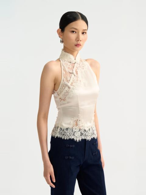 SAU LEE ELVA SATIN TOP