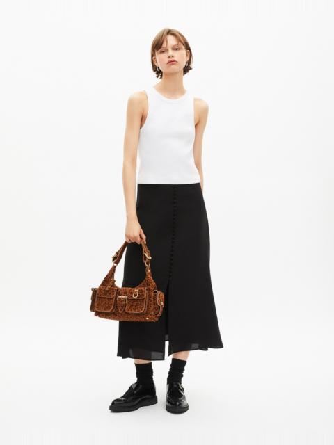 The Kooples LONG SKIRT IN BLACK SILK