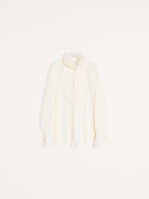 COTTON SHIRT WITH PLASTRON AND RUFFLES
