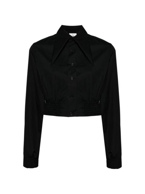 Noir Kei Ninomiya oversized-collar cropped shirt