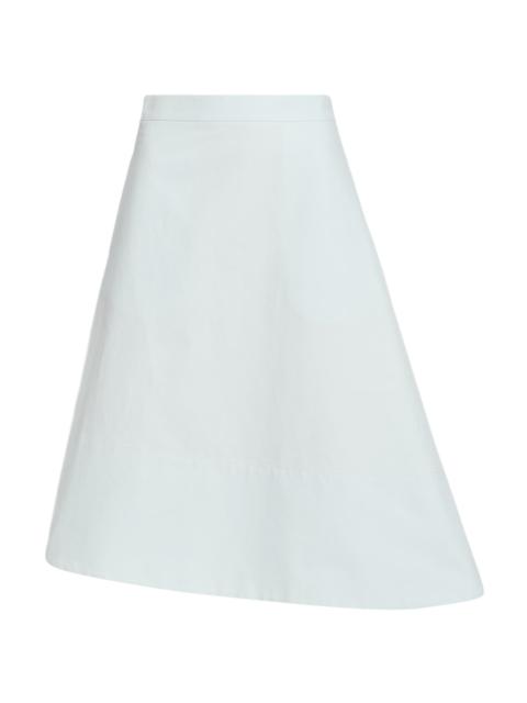 Jil Sander Women's Compact Light Double-Cotton Asymmetric Midi-Skirt - Sky