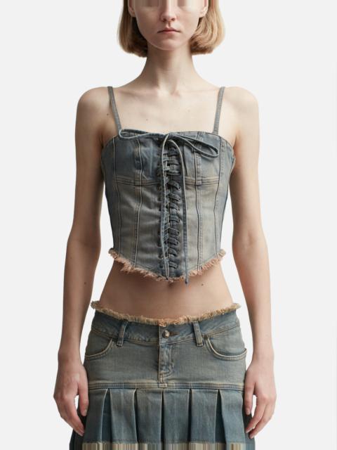 MISBHV SUNSET WASH LARA LACED DENIM CORSET