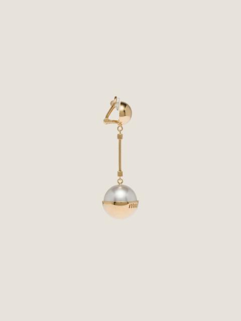 Miu Miu Metal and pearl earrings