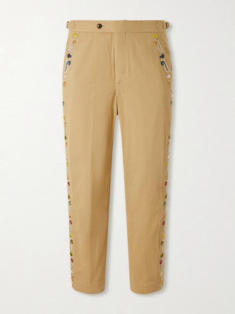 BODE Straight-Leg Cotton Feather Runner Trousers