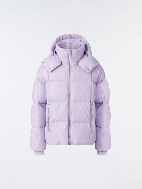 MACKAGE MIKKO (R) Leather down jacket with removable hood