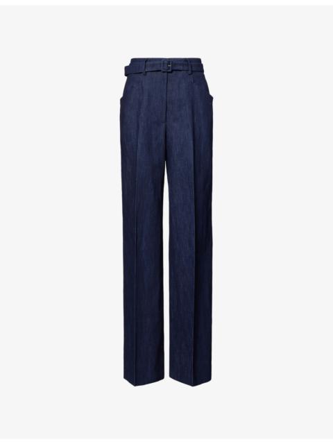 GABRIELA HEARST Norman Wide-Leg Cotton-And-Linen Trousers