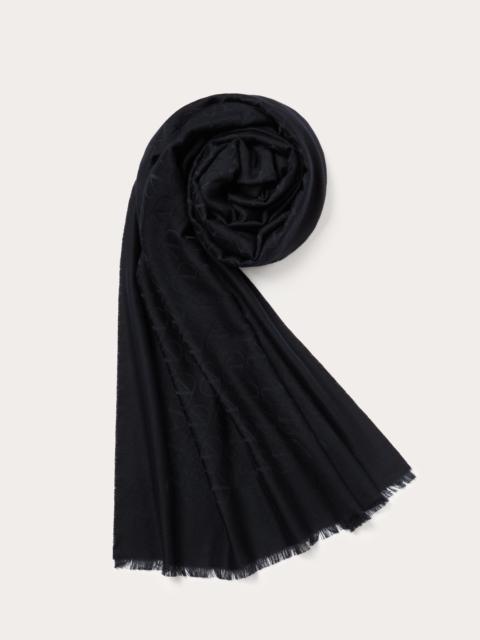 VLOGO SIGNATURE SILK AND WOOL STOLE 70X200