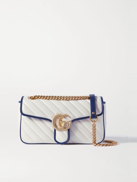 GUCCI GG Marmont small quilted textured-leather shoulder bag