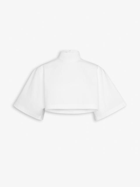 COTTON POPLIN HIGHNECK TOP