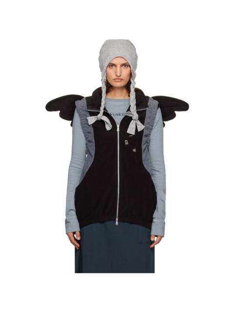 VeniceW Black & Gray Wings Vest
