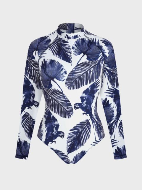 Vilebrequin WOMEN ONE-PIECE RASHGUARD PAPAGAIO