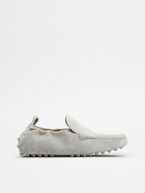 Tod's GLOVE GOMMINO LOAFERS IN SUEDE - GREY