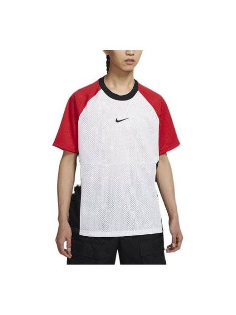 Nike Men's Nike Contrast Color Stitching Round Neck Pullover Short Sleeve Colorblock T-Shirt CU4122-100