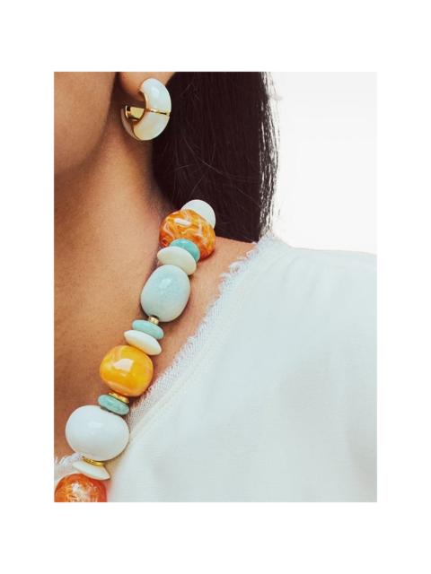 LIZZIE FORTUNATO pearl hoop earrings