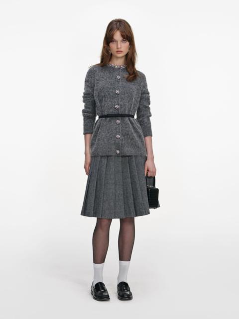 self-portrait Charcoal Crystal Trim Cardigan