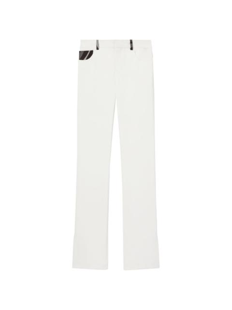 Marmo-print straight-leg trousers