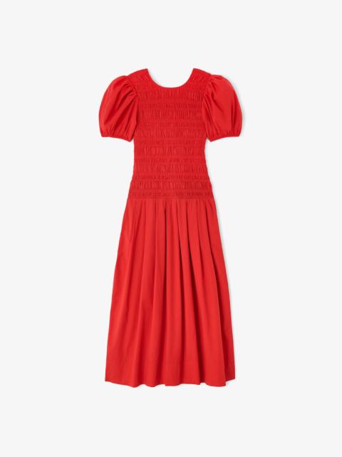 GANNI DRESS IN SMOCKED COTTON