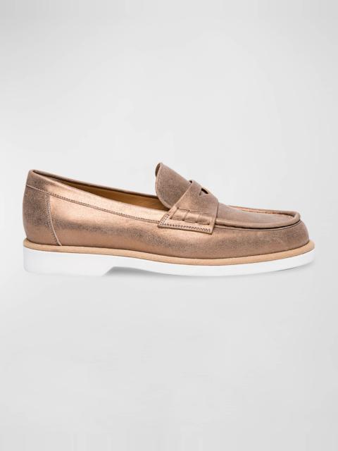 Santoni Gallery Metallic Casual Penny Loafers