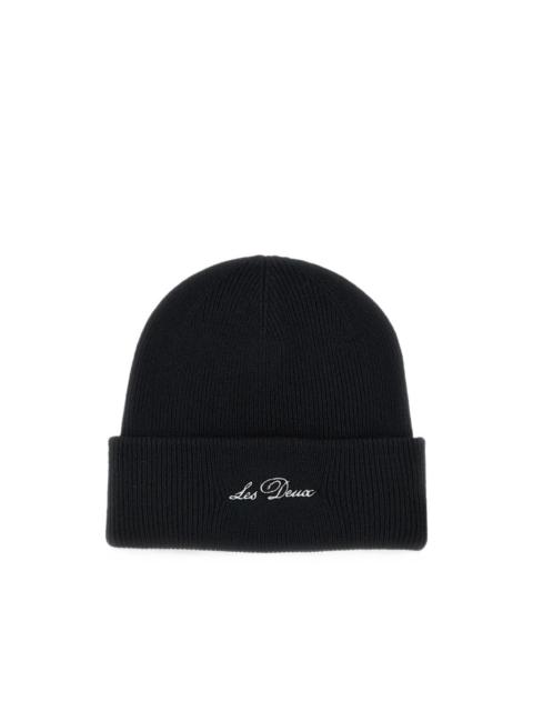 Les Deux logo-embroidered wool beanie hat