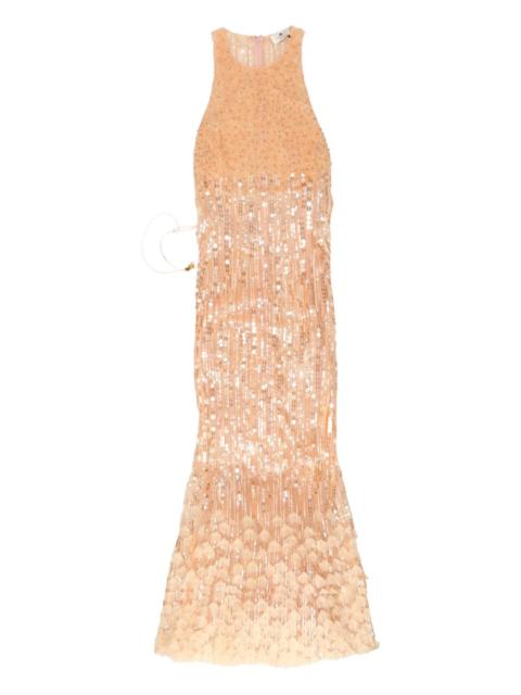 ELISABETTA FRANCHI sequin-embellished maxi evening dress