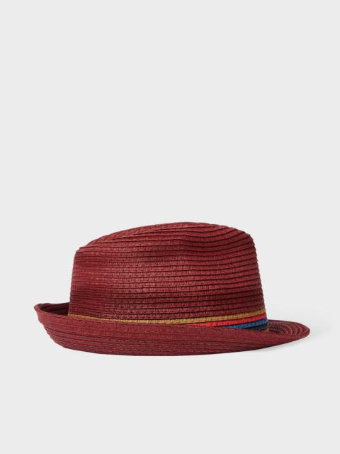 Paul Smith Red 'Artist Stripe' Trilby Hat