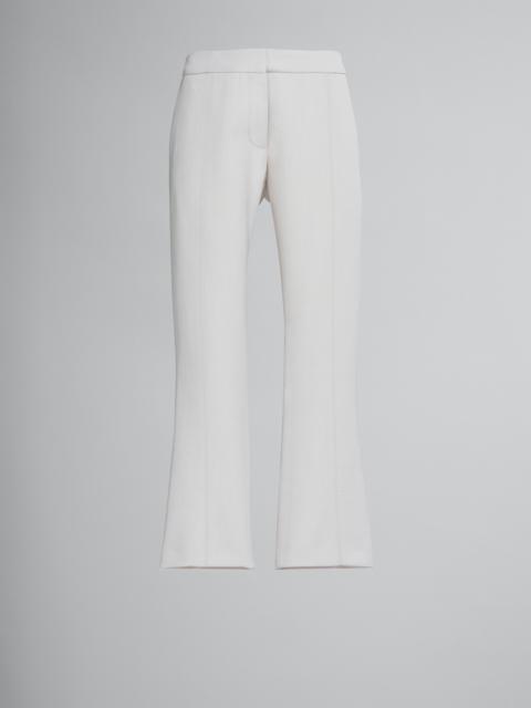 Marni FLARED TROUSERS IN WHITE CAVALRY WOOL
