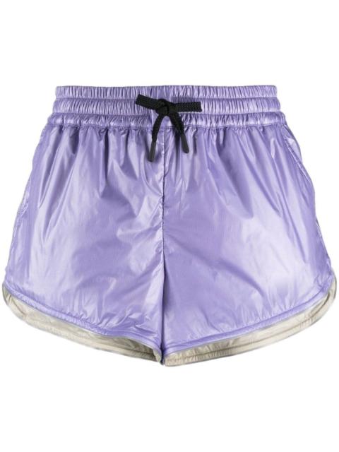 double-layer drawstring-waistband shorts