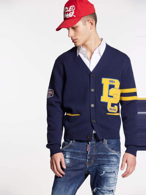 DSQUARED2 COLLEGE SHETLAND CARDIGAN KNIT