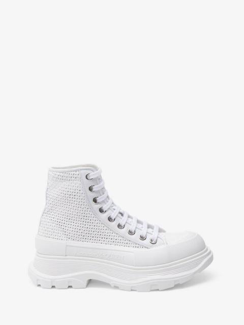 Alexander McQueen Women's Tread Slick Boot in White/off White/silver