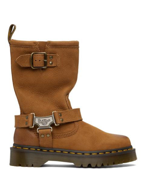 Dr. Martens Tan Anistone Hi Leather Biker Boots