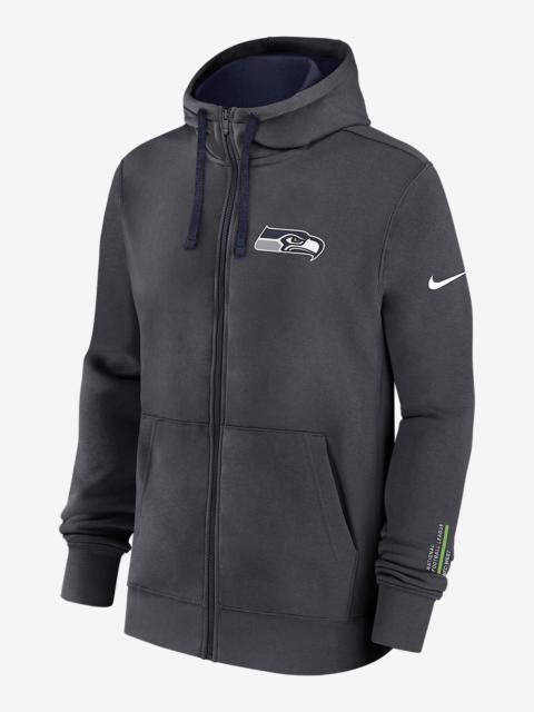 Nike Seattle Seahawks Playbook Page Club Men's Nike NFL Full-Zip Hoodie