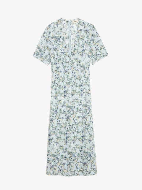 Zadig & Voltaire Rhodral Floral Print Midi Dress