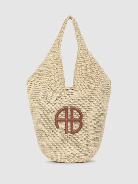 ANINE BING Large Leah Hobo - Natural With Cognac