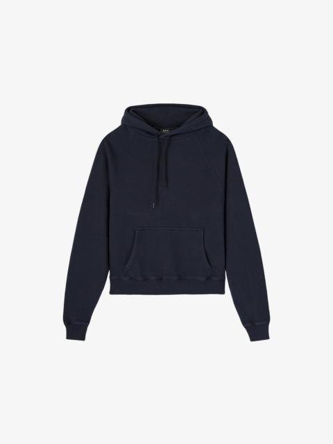 A.P.C. THIMOTHE HOODIE - NAVY BLUE HOODIE WITH RAGLAN SLEEVES (M)