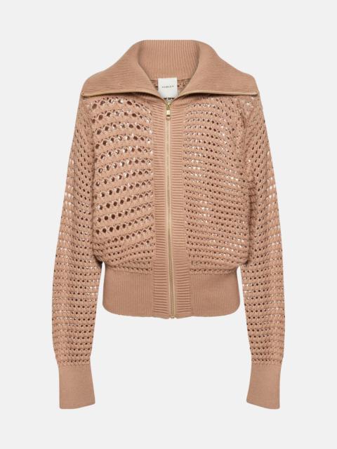 VARLEY Eloise open-knit cotton zip-up sweater