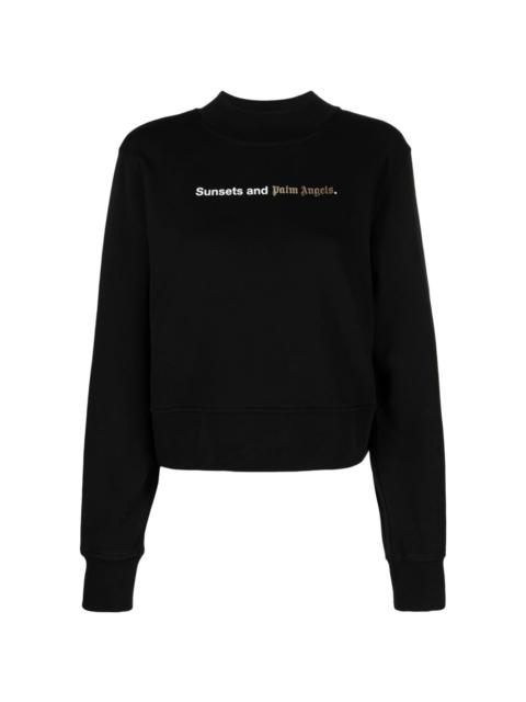 Sunsets-print cotton sweatshirt