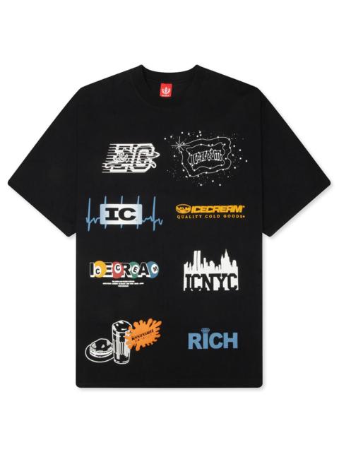 ICECREAM RICH S/S KNIT TEE - BLACK