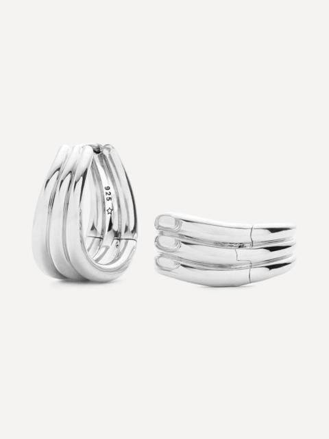 MISSOMA X Savi Rhodium-Plated Triple Ridge Hoop Earrings