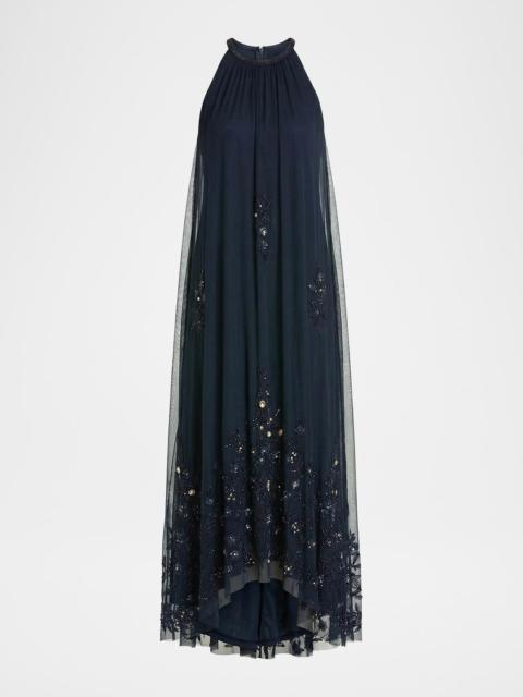 MAC DUGGAL Embellished Tulle Trapeze Gown