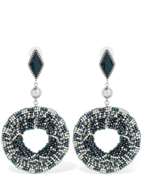 WAPI BEADED PENDANT EARRINGS