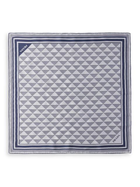 Prada Women's Printed Silk Twill Square Scarf - Blue